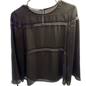 Zara Black Lace Cut-Out Top (Size XS)